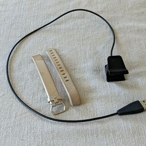 Fitbit Alta HR charger and gold band
